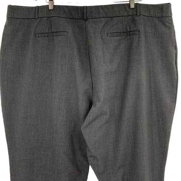 Avenue Gray Dress Pants Size 28W Plus womens 2384 Pull On Elastic Straight Leg - Picture 7 of 12